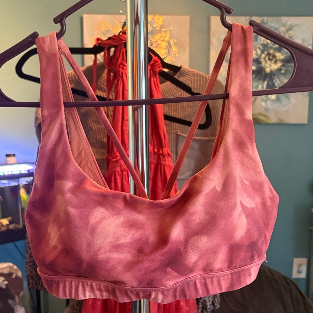 Athleta Pink Tie-Dye Sports Bra